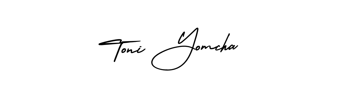 Design your own signature with our free online signature maker. With this signature software, you can create a handwritten (AmerikaSignatureDemo-Regular) signature for name Toni Yomcha. Toni Yomcha signature style 3 images and pictures png