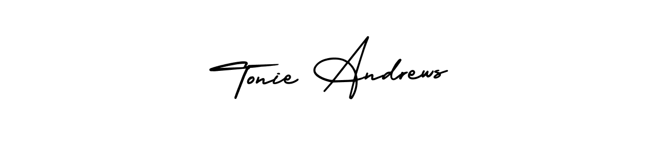This is the best signature style for the Tonie Andrews name. Also you like these signature font (AmerikaSignatureDemo-Regular). Mix name signature. Tonie Andrews signature style 3 images and pictures png