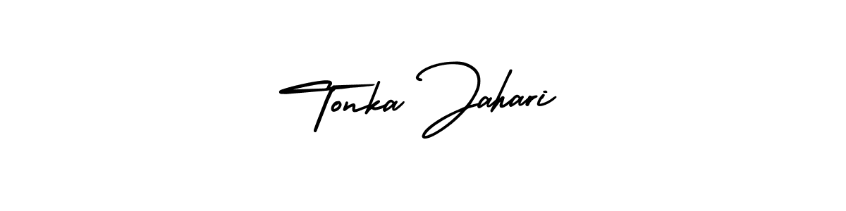 It looks lik you need a new signature style for name Tonka Jahari. Design unique handwritten (AmerikaSignatureDemo-Regular) signature with our free signature maker in just a few clicks. Tonka Jahari signature style 3 images and pictures png