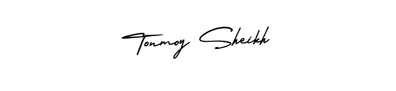 Tonmoy Sheikh stylish signature style. Best Handwritten Sign (AmerikaSignatureDemo-Regular) for my name. Handwritten Signature Collection Ideas for my name Tonmoy Sheikh. Tonmoy Sheikh signature style 3 images and pictures png
