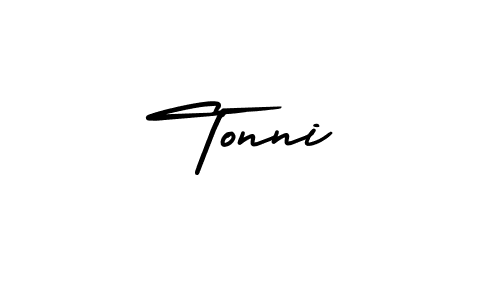 How to Draw Tonni signature style? AmerikaSignatureDemo-Regular is a latest design signature styles for name Tonni. Tonni signature style 3 images and pictures png