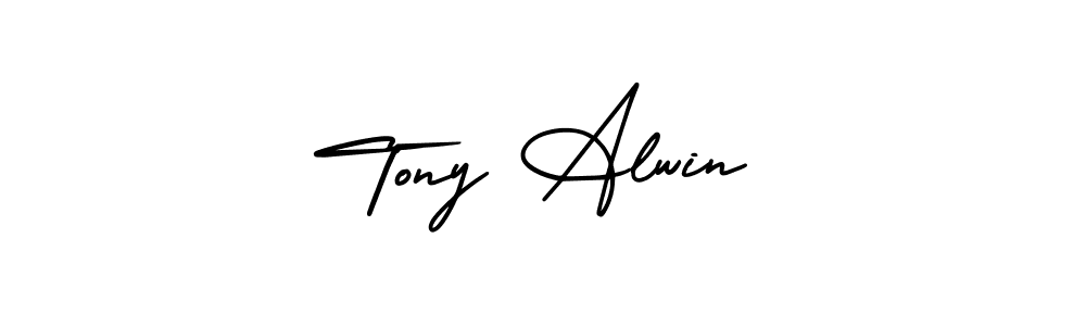 How to make Tony Alwin signature? AmerikaSignatureDemo-Regular is a professional autograph style. Create handwritten signature for Tony Alwin name. Tony Alwin signature style 3 images and pictures png