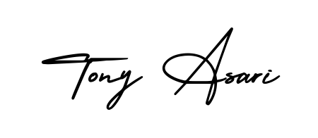 Looking for an artistic signature for Tony Asari? The AmerikaSignatureDemo-Regular calligraphy style gives a sophisticated flow suitable for business cards and emails. Tony Asari signature style 3 images and pictures png