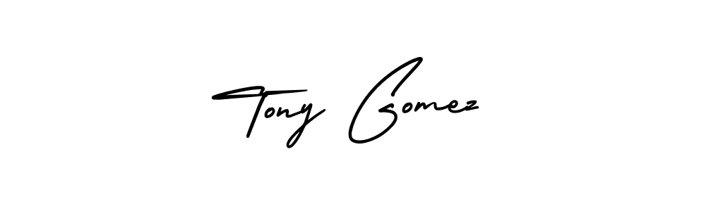 The best way (AmerikaSignatureDemo-Regular) to make a short signature is to pick only two or three words in your name. The name Tony Gomez include a total of six letters. For converting this name. Tony Gomez signature style 3 images and pictures png