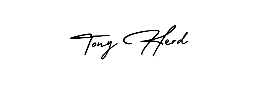 How to make Tony Herd name signature. Use AmerikaSignatureDemo-Regular style for creating short signs online. This is the latest handwritten sign. Tony Herd signature style 3 images and pictures png