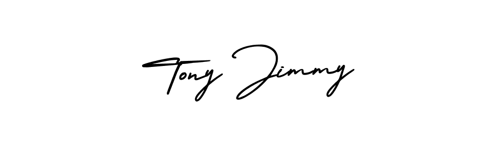 You should practise on your own different ways (AmerikaSignatureDemo-Regular) to write your name (Tony Jimmy) in signature. don't let someone else do it for you. Tony Jimmy signature style 3 images and pictures png