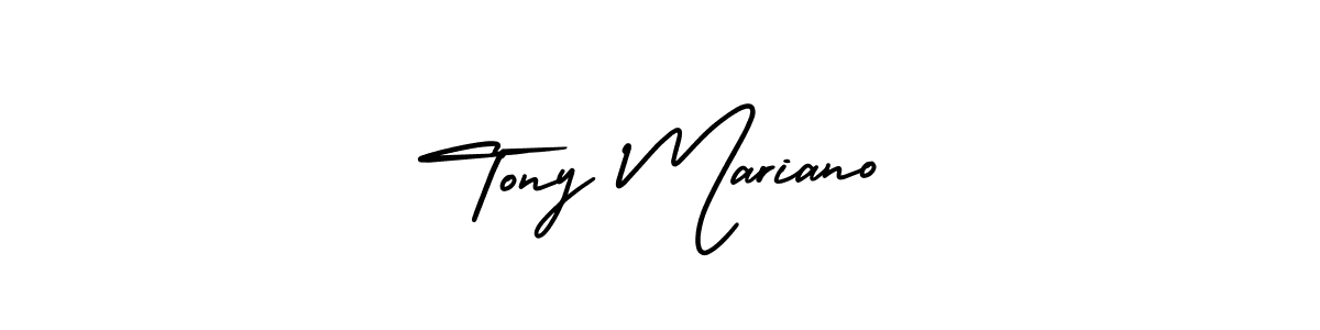 The best way (AmerikaSignatureDemo-Regular) to make a short signature is to pick only two or three words in your name. The name Tony Mariano include a total of six letters. For converting this name. Tony Mariano signature style 3 images and pictures png