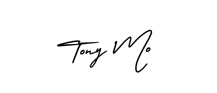 The best way (AmerikaSignatureDemo-Regular) to make a short signature is to pick only two or three words in your name. The name Tony Mo include a total of six letters. For converting this name. Tony Mo signature style 3 images and pictures png