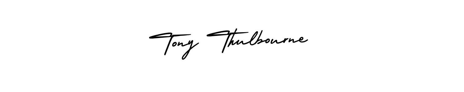 The best way (AmerikaSignatureDemo-Regular) to make a short signature is to pick only two or three words in your name. The name Tony Thulbourne include a total of six letters. For converting this name. Tony Thulbourne signature style 3 images and pictures png