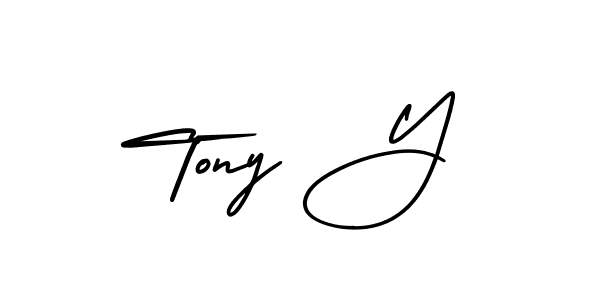 Design your own signature with our free online signature maker. With this signature software, you can create a handwritten (AmerikaSignatureDemo-Regular) signature for name Tony Y. Tony Y signature style 3 images and pictures png