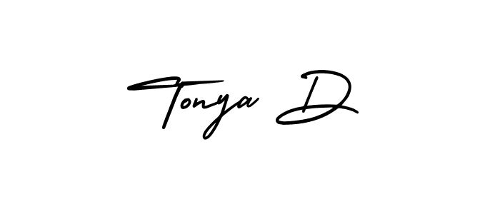 How to make Tonya D name signature. Use AmerikaSignatureDemo-Regular style for creating short signs online. This is the latest handwritten sign. Tonya D signature style 3 images and pictures png