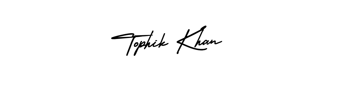 Use a signature maker to create a handwritten signature online. With this signature software, you can design (AmerikaSignatureDemo-Regular) your own signature for name Tophik Khan. Tophik Khan signature style 3 images and pictures png