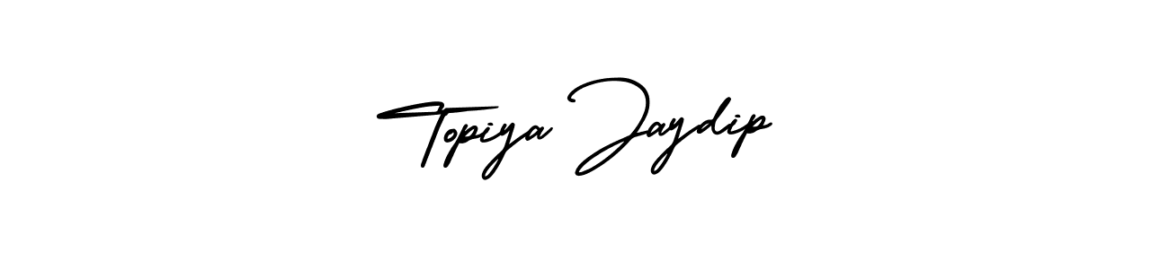 This is the best signature style for the Topiya Jaydip name. Also you like these signature font (AmerikaSignatureDemo-Regular). Mix name signature. Topiya Jaydip signature style 3 images and pictures png