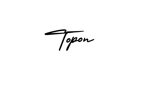 How to make Topon name signature. Use AmerikaSignatureDemo-Regular style for creating short signs online. This is the latest handwritten sign. Topon signature style 3 images and pictures png