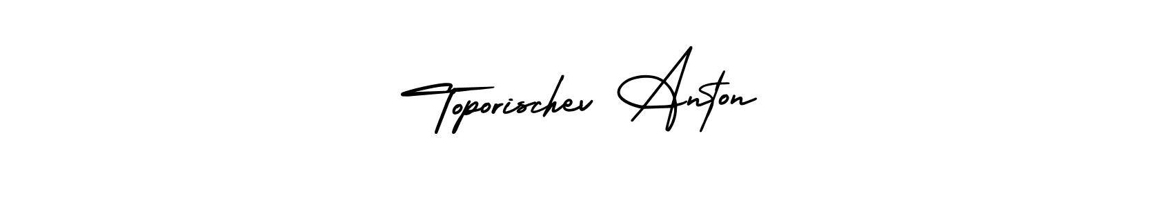 How to make Toporischev Anton signature? AmerikaSignatureDemo-Regular is a professional autograph style. Create handwritten signature for Toporischev Anton name. Toporischev Anton signature style 3 images and pictures png