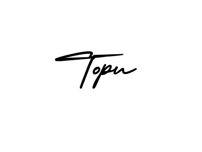 How to make Topu name signature. Use AmerikaSignatureDemo-Regular style for creating short signs online. This is the latest handwritten sign. Topu signature style 3 images and pictures png