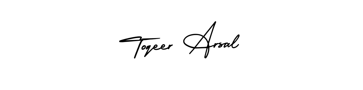 Make a short Toqeer Arsal signature style. Manage your documents anywhere anytime using AmerikaSignatureDemo-Regular. Create and add eSignatures, submit forms, share and send files easily. Toqeer Arsal signature style 3 images and pictures png