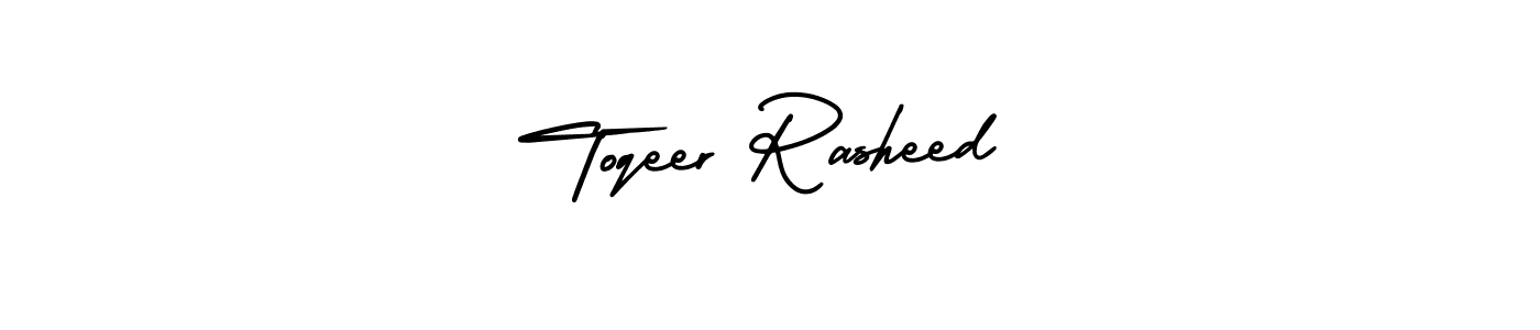 AmerikaSignatureDemo-Regular is a professional signature style that is perfect for those who want to add a touch of class to their signature. It is also a great choice for those who want to make their signature more unique. Get Toqeer Rasheed name to fancy signature for free. Toqeer Rasheed signature style 3 images and pictures png