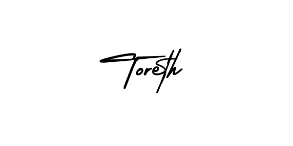 The best way (AmerikaSignatureDemo-Regular) to make a short signature is to pick only two or three words in your name. The name Toreth include a total of six letters. For converting this name. Toreth signature style 3 images and pictures png