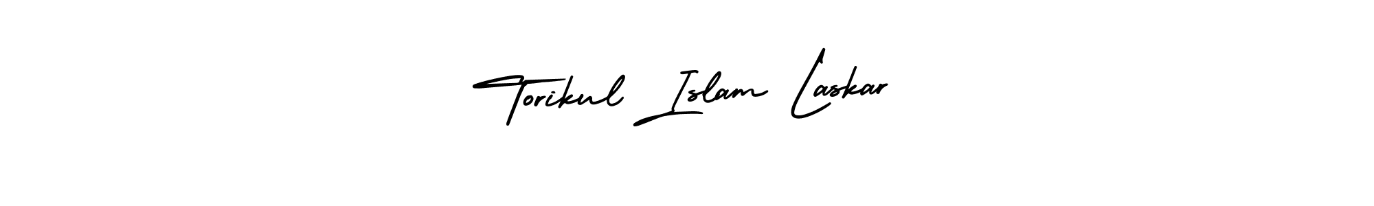 Similarly AmerikaSignatureDemo-Regular is the best handwritten signature design. Signature creator online .You can use it as an online autograph creator for name Torikul Islam Laskar. Torikul Islam Laskar signature style 3 images and pictures png