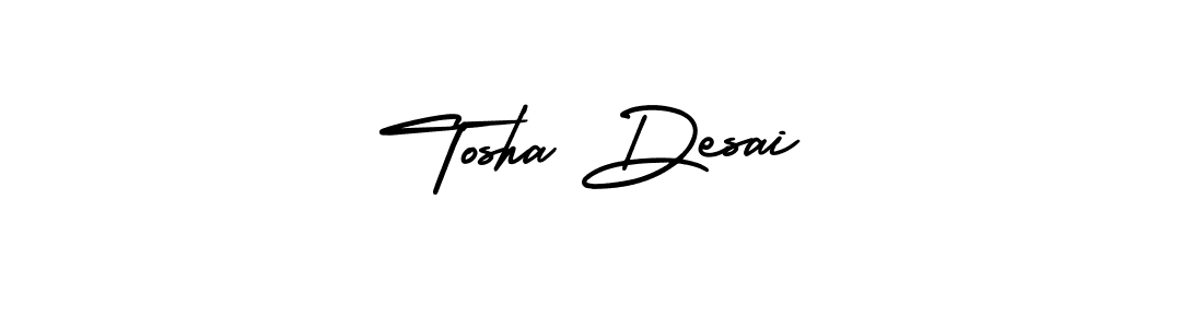 Make a beautiful signature design for name Tosha Desai. With this signature (AmerikaSignatureDemo-Regular) style, you can create a handwritten signature for free. Tosha Desai signature style 3 images and pictures png