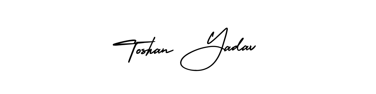 Toshan Yadav stylish signature style. Best Handwritten Sign (AmerikaSignatureDemo-Regular) for my name. Handwritten Signature Collection Ideas for my name Toshan Yadav. Toshan Yadav signature style 3 images and pictures png