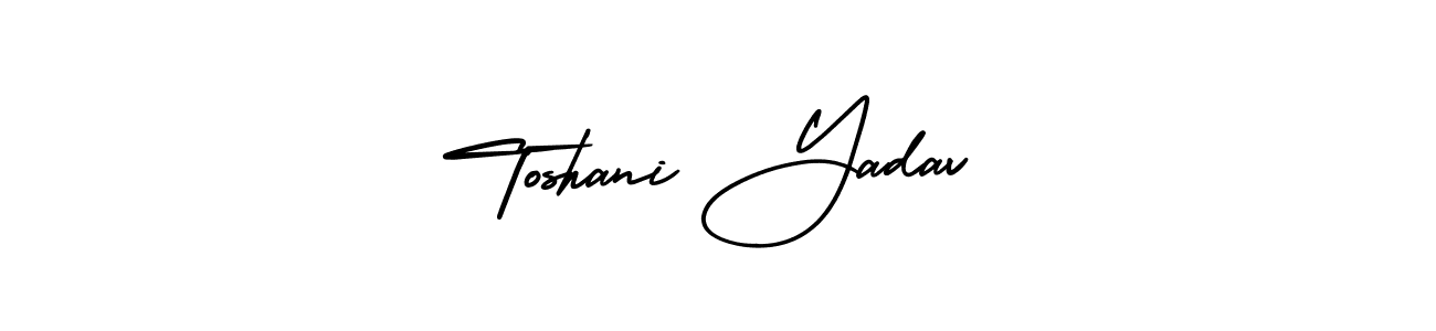 How to make Toshani Yadav signature? AmerikaSignatureDemo-Regular is a professional autograph style. Create handwritten signature for Toshani Yadav name. Toshani Yadav signature style 3 images and pictures png