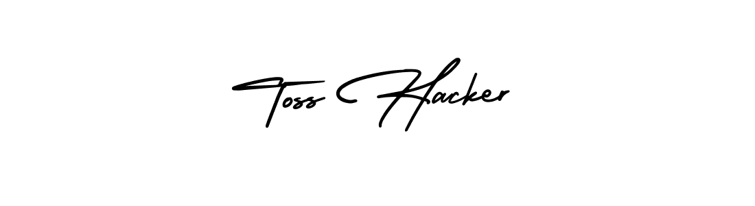 It looks lik you need a new signature style for name Toss Hacker. Design unique handwritten (AmerikaSignatureDemo-Regular) signature with our free signature maker in just a few clicks. Toss Hacker signature style 3 images and pictures png