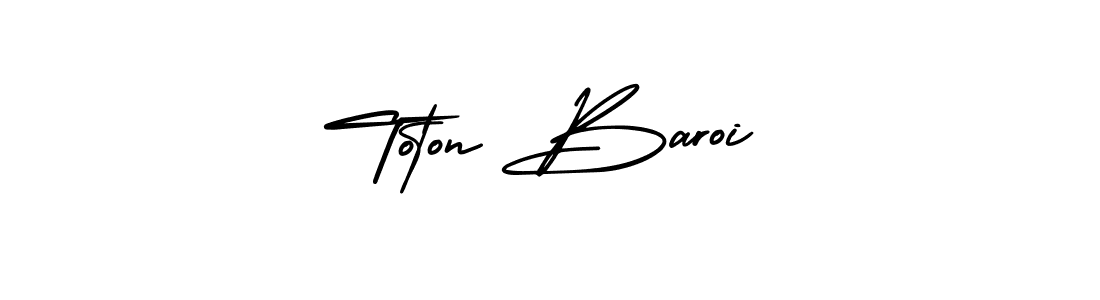 Toton Baroi stylish signature style. Best Handwritten Sign (AmerikaSignatureDemo-Regular) for my name. Handwritten Signature Collection Ideas for my name Toton Baroi. Toton Baroi signature style 3 images and pictures png