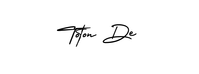 Also You can easily find your signature by using the search form. We will create Toton De name handwritten signature images for you free of cost using AmerikaSignatureDemo-Regular sign style. Toton De signature style 3 images and pictures png