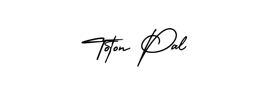 How to make Toton Pal name signature. Use AmerikaSignatureDemo-Regular style for creating short signs online. This is the latest handwritten sign. Toton Pal signature style 3 images and pictures png