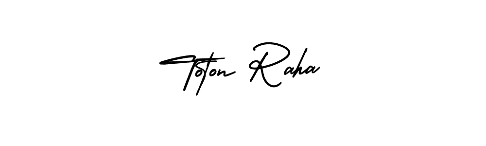 Toton Raha stylish signature style. Best Handwritten Sign (AmerikaSignatureDemo-Regular) for my name. Handwritten Signature Collection Ideas for my name Toton Raha. Toton Raha signature style 3 images and pictures png