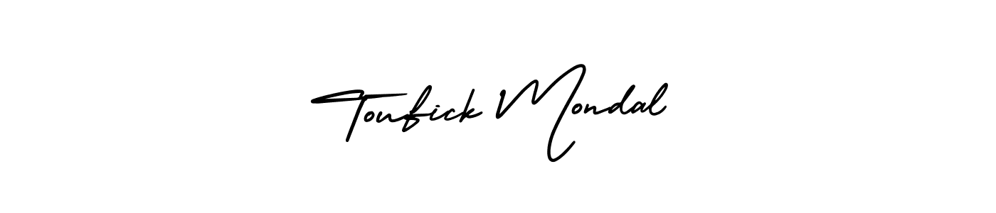 How to make Toufick Mondal signature? AmerikaSignatureDemo-Regular is a professional autograph style. Create handwritten signature for Toufick Mondal name. Toufick Mondal signature style 3 images and pictures png