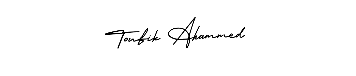 Make a short Toufik Ahammed signature style. Manage your documents anywhere anytime using AmerikaSignatureDemo-Regular. Create and add eSignatures, submit forms, share and send files easily. Toufik Ahammed signature style 3 images and pictures png