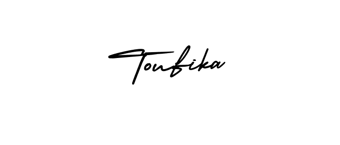 Design your own signature with our free online signature maker. With this signature software, you can create a handwritten (AmerikaSignatureDemo-Regular) signature for name Toufika. Toufika signature style 3 images and pictures png