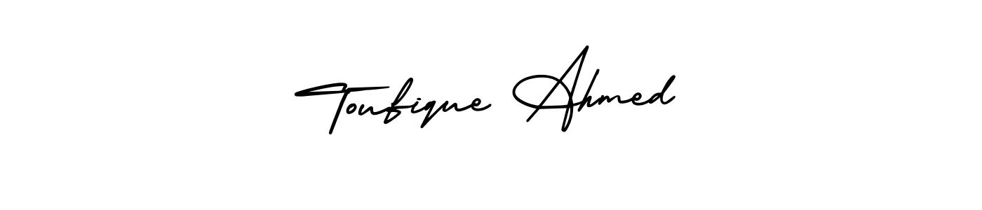 Design your own signature with our free online signature maker. With this signature software, you can create a handwritten (AmerikaSignatureDemo-Regular) signature for name Toufique Ahmed. Toufique Ahmed signature style 3 images and pictures png