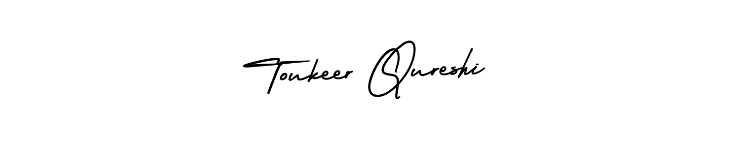 if you are searching for the best signature style for your name Toukeer Qureshi. so please give up your signature search. here we have designed multiple signature styles  using AmerikaSignatureDemo-Regular. Toukeer Qureshi signature style 3 images and pictures png