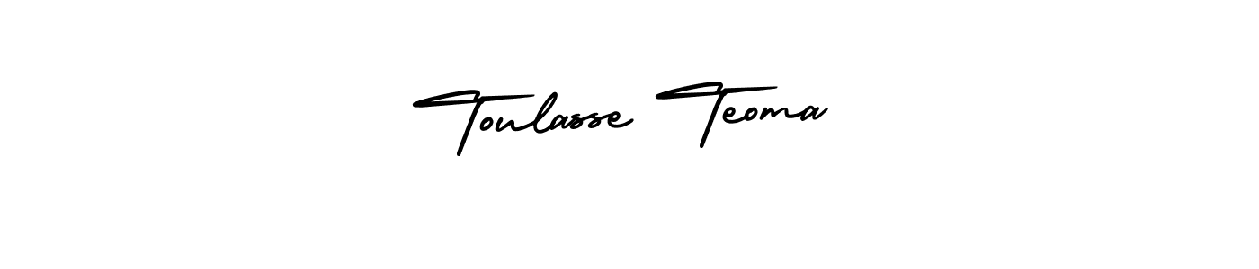 The best way (AmerikaSignatureDemo-Regular) to make a short signature is to pick only two or three words in your name. The name Toulasse Teoma include a total of six letters. For converting this name. Toulasse Teoma signature style 3 images and pictures png