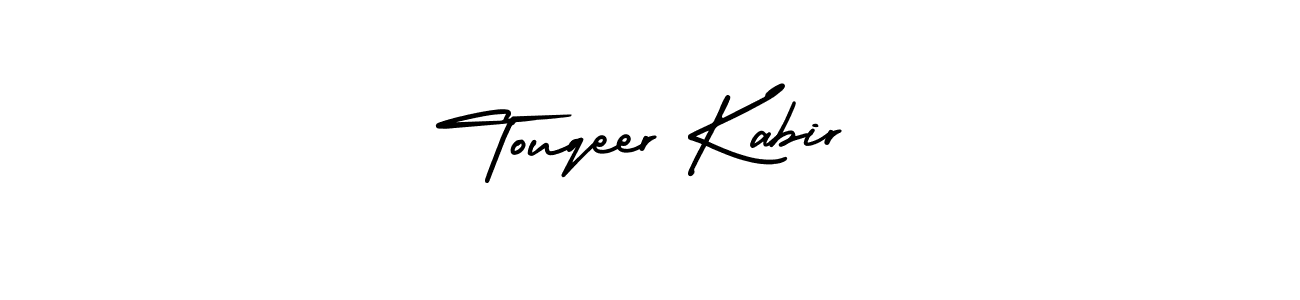 Similarly AmerikaSignatureDemo-Regular is the best handwritten signature design. Signature creator online .You can use it as an online autograph creator for name Touqeer Kabir. Touqeer Kabir signature style 3 images and pictures png