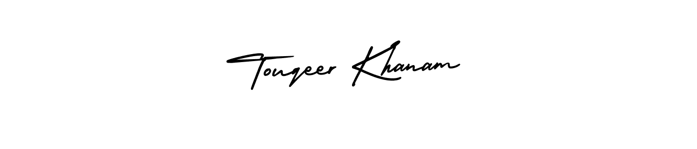 Similarly AmerikaSignatureDemo-Regular is the best handwritten signature design. Signature creator online .You can use it as an online autograph creator for name Touqeer Khanam. Touqeer Khanam signature style 3 images and pictures png