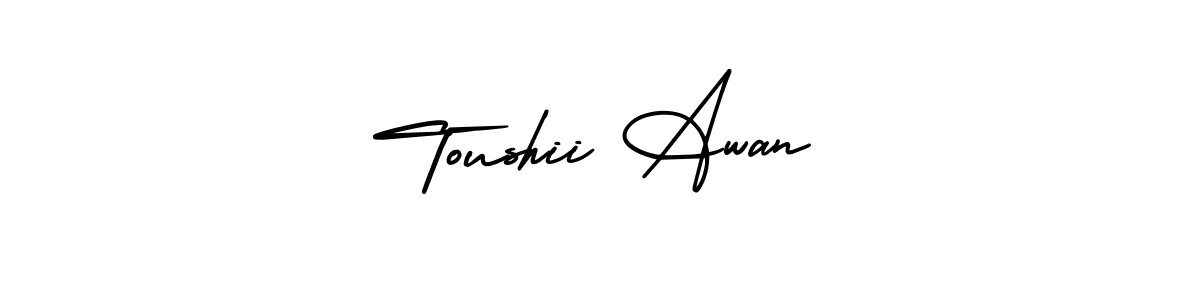 Make a beautiful signature design for name Toushii Awan. With this signature (AmerikaSignatureDemo-Regular) style, you can create a handwritten signature for free. Toushii Awan signature style 3 images and pictures png