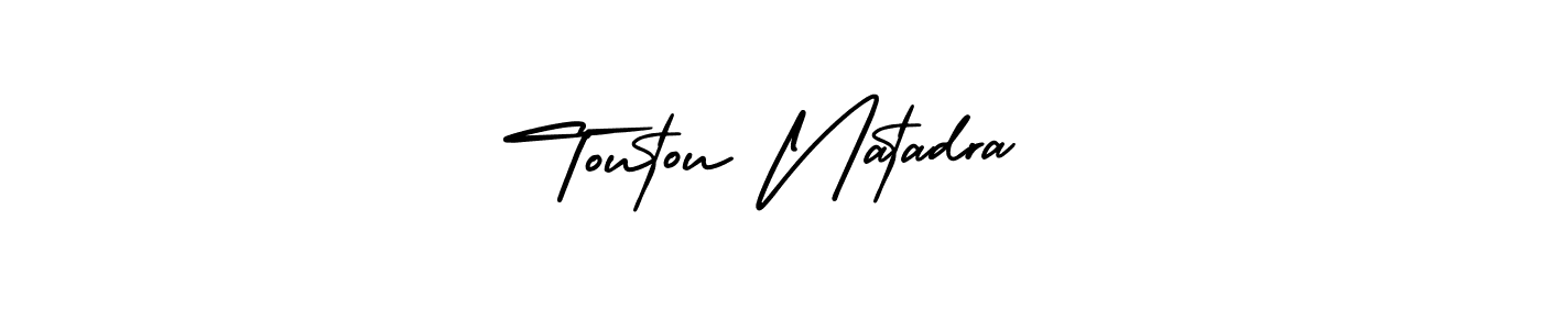 This is the best signature style for the Toutou Natadra name. Also you like these signature font (AmerikaSignatureDemo-Regular). Mix name signature. Toutou Natadra signature style 3 images and pictures png