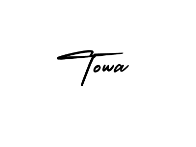 How to make Towa name signature. Use AmerikaSignatureDemo-Regular style for creating short signs online. This is the latest handwritten sign. Towa signature style 3 images and pictures png