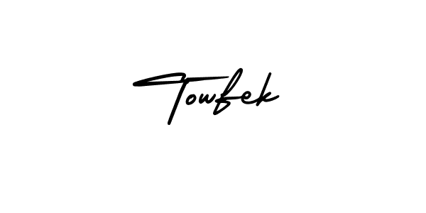 Make a beautiful signature design for name Towfek. With this signature (AmerikaSignatureDemo-Regular) style, you can create a handwritten signature for free. Towfek signature style 3 images and pictures png