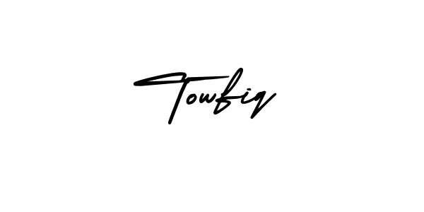 if you are searching for the best signature style for your name Towfiq. so please give up your signature search. here we have designed multiple signature styles  using AmerikaSignatureDemo-Regular. Towfiq signature style 3 images and pictures png