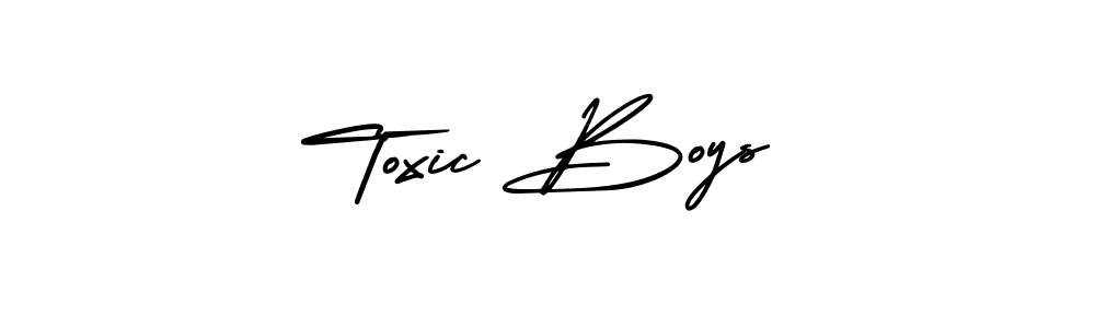 How to Draw Toxic Boys signature style? AmerikaSignatureDemo-Regular is a latest design signature styles for name Toxic Boys. Toxic Boys signature style 3 images and pictures png