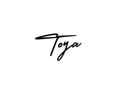 How to make Toya name signature. Use AmerikaSignatureDemo-Regular style for creating short signs online. This is the latest handwritten sign. Toya signature style 3 images and pictures png