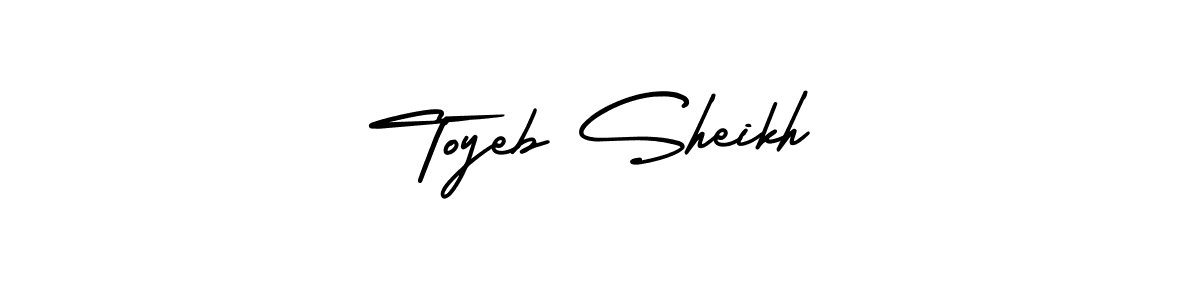 You should practise on your own different ways (AmerikaSignatureDemo-Regular) to write your name (Toyeb Sheikh) in signature. don't let someone else do it for you. Toyeb Sheikh signature style 3 images and pictures png