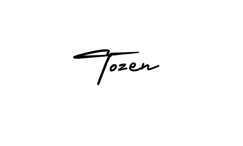 How to make Tozen name signature. Use AmerikaSignatureDemo-Regular style for creating short signs online. This is the latest handwritten sign. Tozen signature style 3 images and pictures png