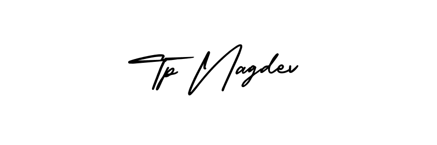 How to make Tp Nagdev name signature. Use AmerikaSignatureDemo-Regular style for creating short signs online. This is the latest handwritten sign. Tp Nagdev signature style 3 images and pictures png